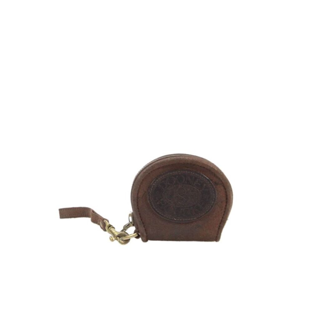 Dooney & Bourke Womens All-Weather Leather Zip Coin Wallet Brown